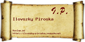 Ilovszky Piroska névjegykártya